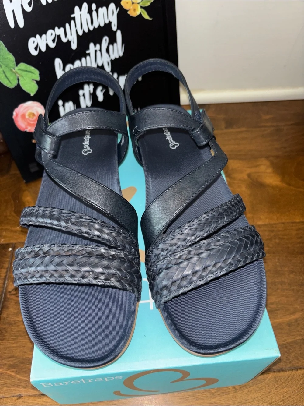 BareTraps Jalen  Navy Braided Slingback Sandals for Women 9M